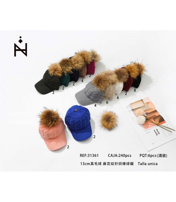 Gorra PomPon Pelo Extraible