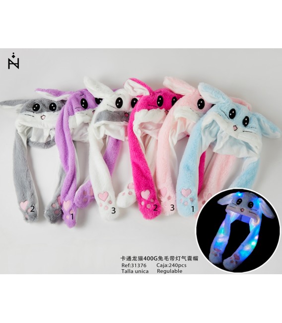 Gorro Infantil Peluche Luces