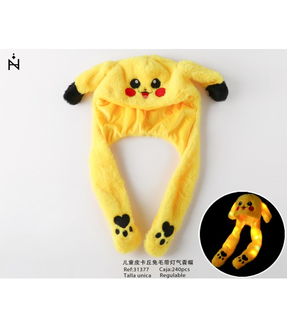 Gorro Infantil Peluche Luces