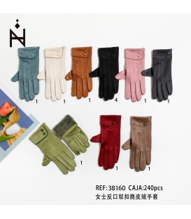 Guantes Liso Con Boton