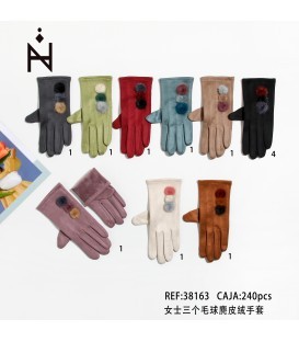 Guantes Liso Con Pompon