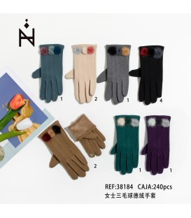 Guantes Mujer Con Pompones