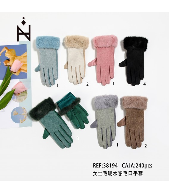 Guantes Mujer Antelina Con Pelo
