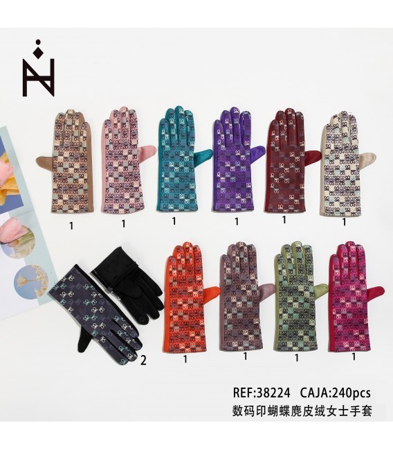 Guantes Mujer Con Mariposa