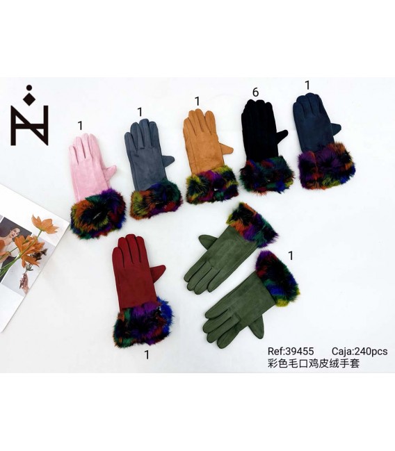 Guantes Mujer Liso Con Pelo