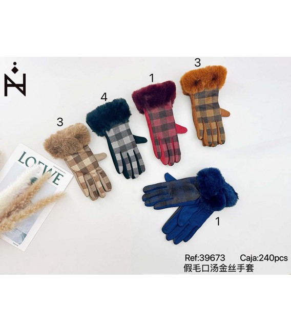 Guantes Estampado Cuadro