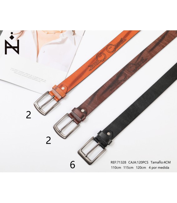 Cinturon De Hombre 4cm