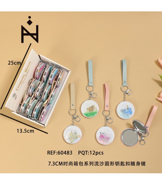 Llavero con Espejo Dibujo Redondo