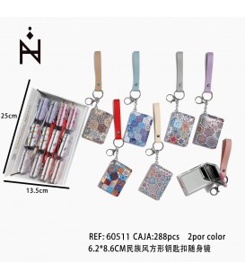 Llavero con Espejo Dibujo Mandalas