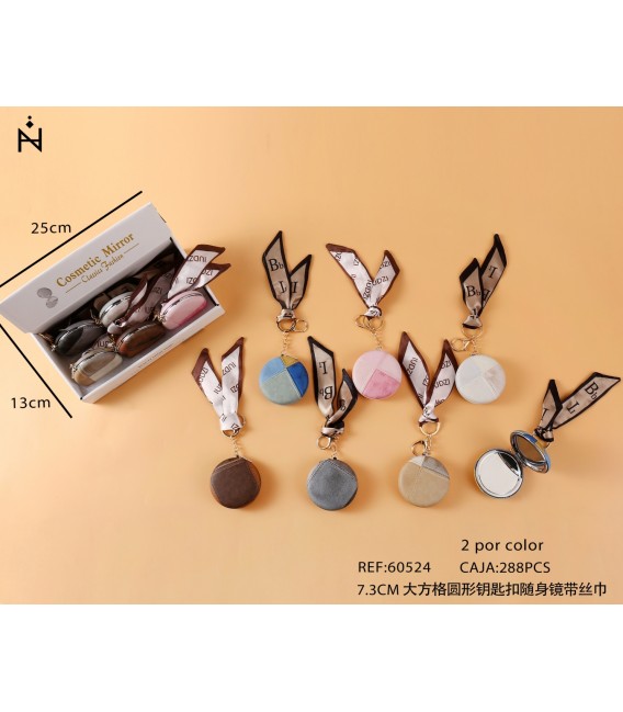 Llavero con Espejo Dibujo Redondo