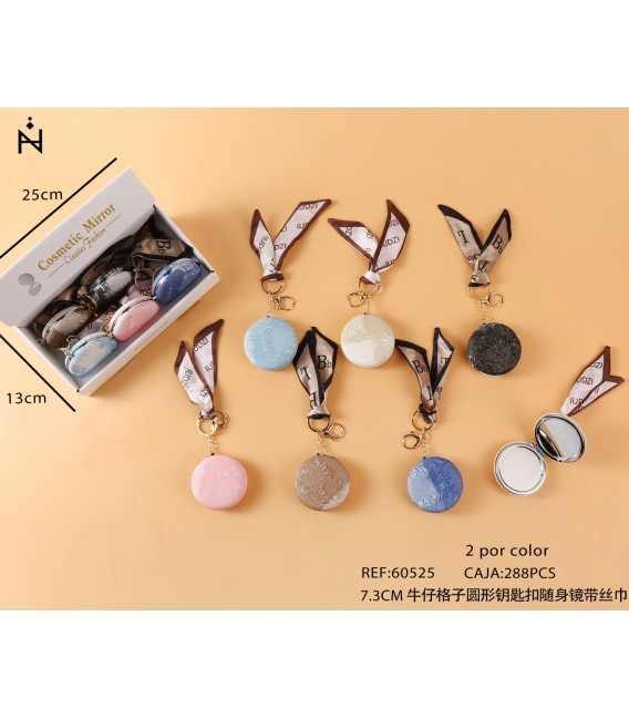 Llavero con Espejo Dibujo Rendondo