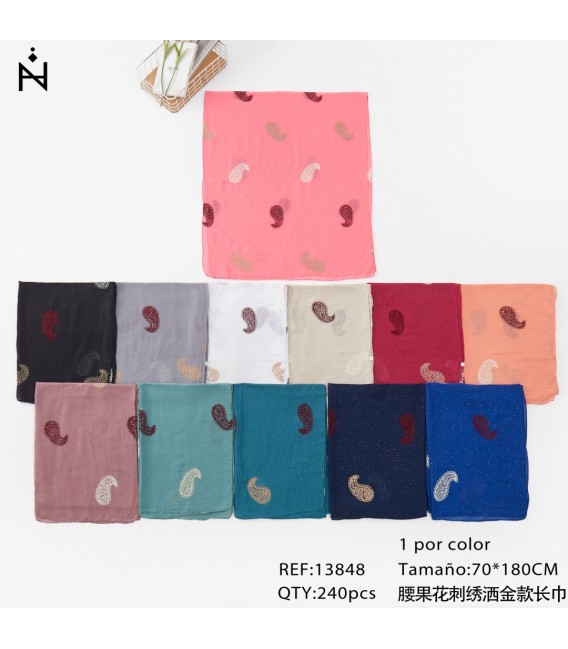 Fular Purpurita Bordado Paisley