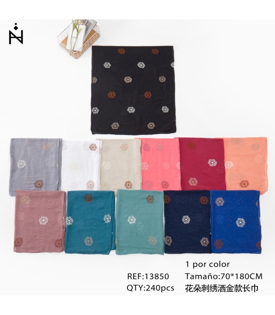 Fular Purpurita Bordado Flor