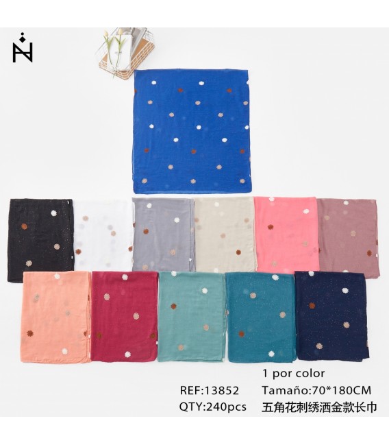 Fular Purpurita Bordado Flor