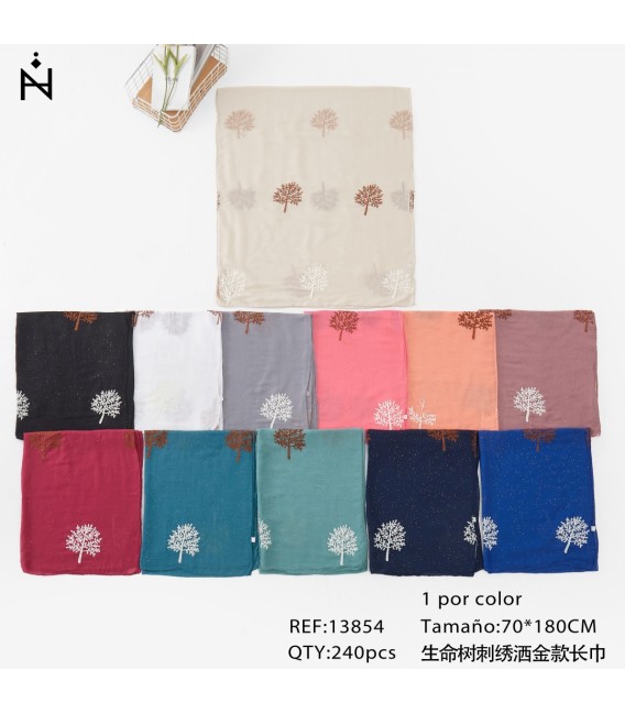 Fular Purpurita Bordado Arbol